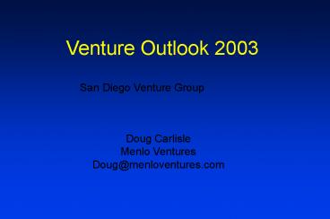 Venture Outlook 2003