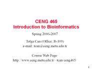 CENG 465 Introduction to Bioinformatics