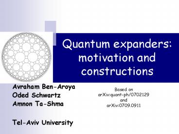 Quantum expanders: motivation and constructions