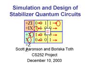 Simulation and Design of Stabilizer Quantum Circuits