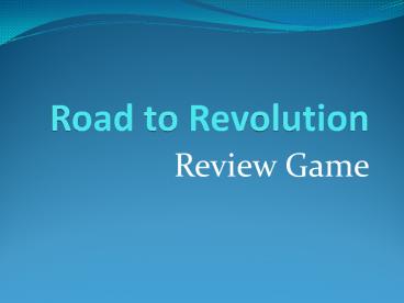 Road to Revolution