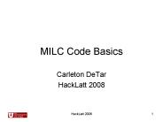 MILC Code Basics