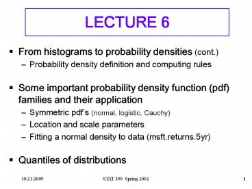 From histograms to probability densities cont.