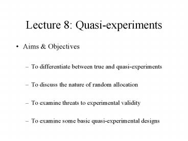 Lecture 8: Quasiexperiments