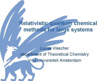 Relativistic quantum chemical methods for large systems
