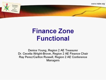 Finance Zone Functional