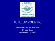 TUNE UP YOUR PC
