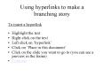 Using hyperlinks to make a branching story PowerPoint PPT Presentation