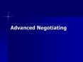 Advanced Negotiating