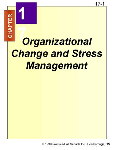 Organizational Change and Stress Management