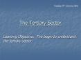The Tertiary Sector PowerPoint PPT Presentation