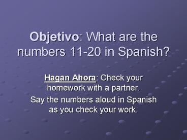 Objetivo: What are the numbers 1120 in Spanish