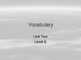 Vocabulary PowerPoint PPT Presentation