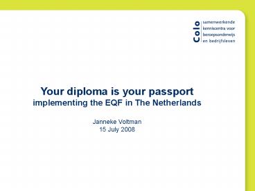 EQF NQF in The Netherlands