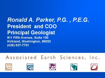 Ronald A. Parker Presents: