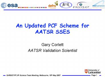 An Updated PCF Scheme for AATSR SSES