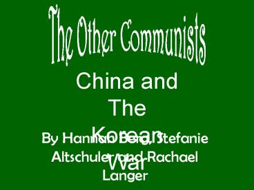 By Hannah Berg, Stefanie Altschuler and Rachael Langer