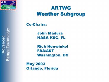 ARTWG Weather Subgroup