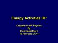 Energy Activities OP PowerPoint PPT Presentation