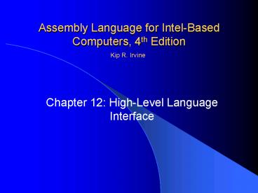 Assembly Language for IntelBased Computers, 4th Edition