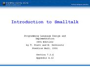Introduction to Smalltalk