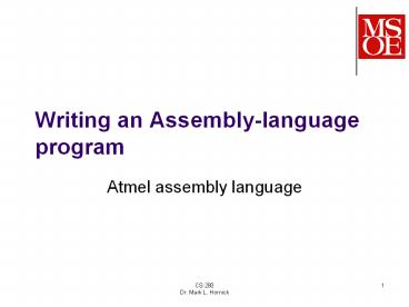 Writing an Assembly-language program