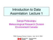 Introduction to Data Assimilation: Lecture 1