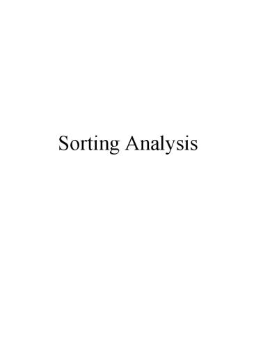 Sorting Analysis