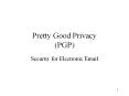 Pretty Good Privacy PGP PowerPoint PPT Presentation