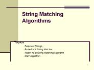 String Matching Algorithms