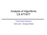 Analysis of Algorithms CS 477677