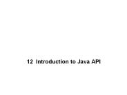 12 Introduction to Java API