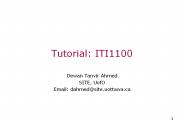 Tutorial: ITI1100
