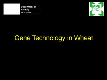 Gene Technology in Wheat