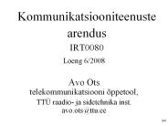 Kommunikatsiooniteenuste arendus IRT0080