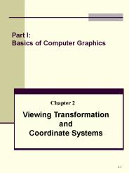 Part I: Basics of Computer Graphics