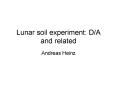 Lunar soil experiment: DA and related PowerPoint PPT Presentation