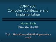 COMP 206: Computer Architecture and Implementation