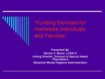 Funding Services for Homeless Individuals and Families