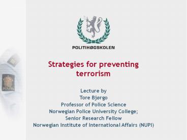 Strategies for preventing terrorism presentation | free to view