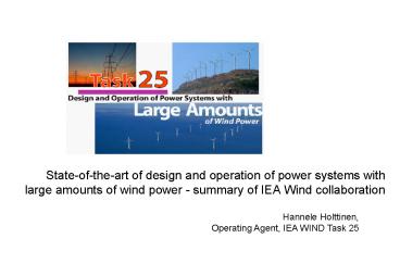 Stateoftheart of design and operation of power systems with large ...