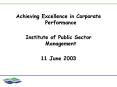 Achieving Excellence in Corporate Performance PowerPoint PPT Presentation