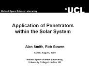 Application of Penetrators within the Solar System