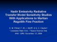 Nadir Emissivity Radiative Transfer Model Sensitivity Studies With Applications to Martian Regolith PowerPoint PPT Presentation