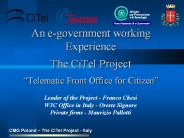 An e-government working Experience  The CiTel Project 