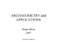 ARCHAEOMETRY and APPLICATIONS PowerPoint PPT Presentation