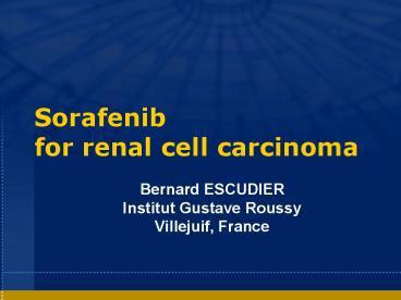 Sorafenib for renal cell carcinoma