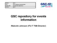 GSC repository for events information