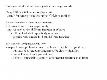 Identifying functional residues of proteins from sequence info