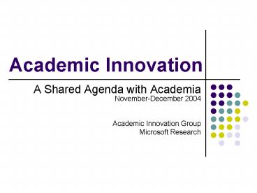Academic Innovation
